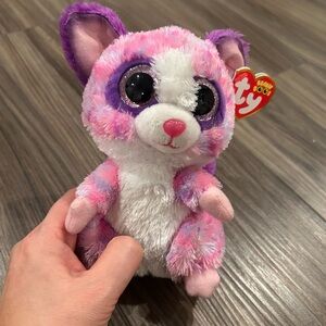 TY Beanie Boos Pink & Purple Fox Plush – Glitter Eyes